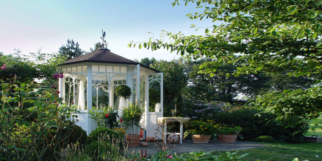 Sechseckiges Gartenhaus